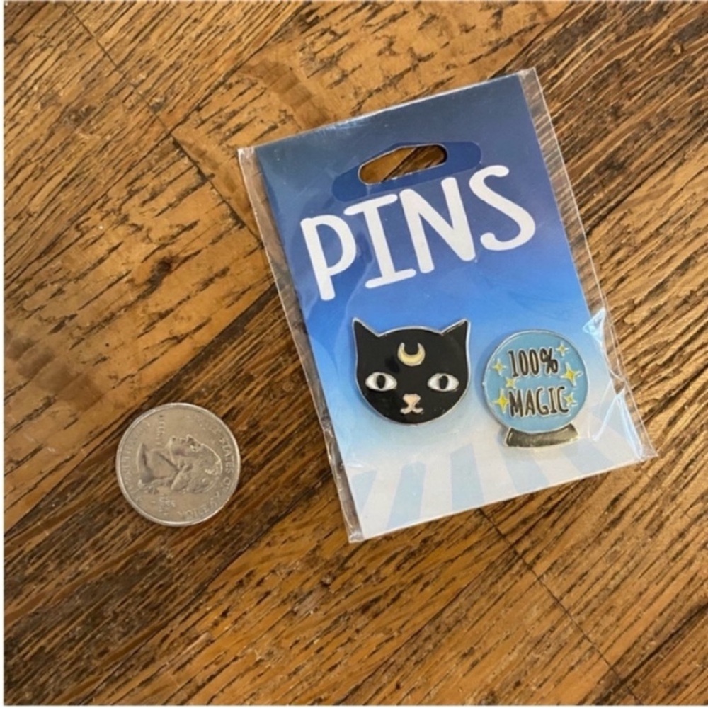 Cat Magic Witch Mystic Tarot Pin Set